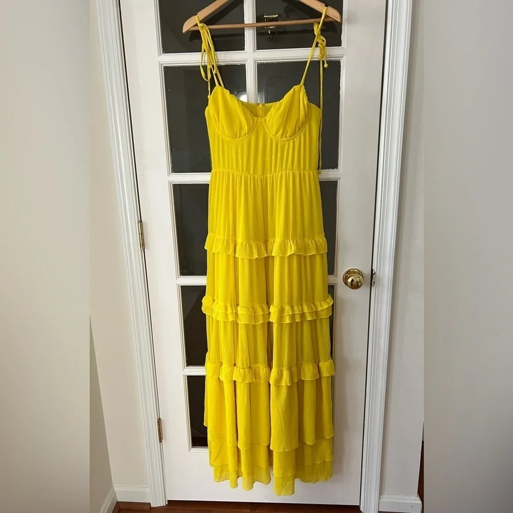 Tularosa Tinsley Dress in Vibrant Yellow - Size M - Picture 2 of 9